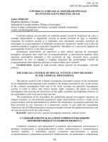 Controlul judiciar al măsurilor speciale de investigații în procesul penal